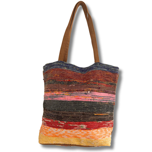 Recycling-Teppichtasche groß – Lavendeltöne