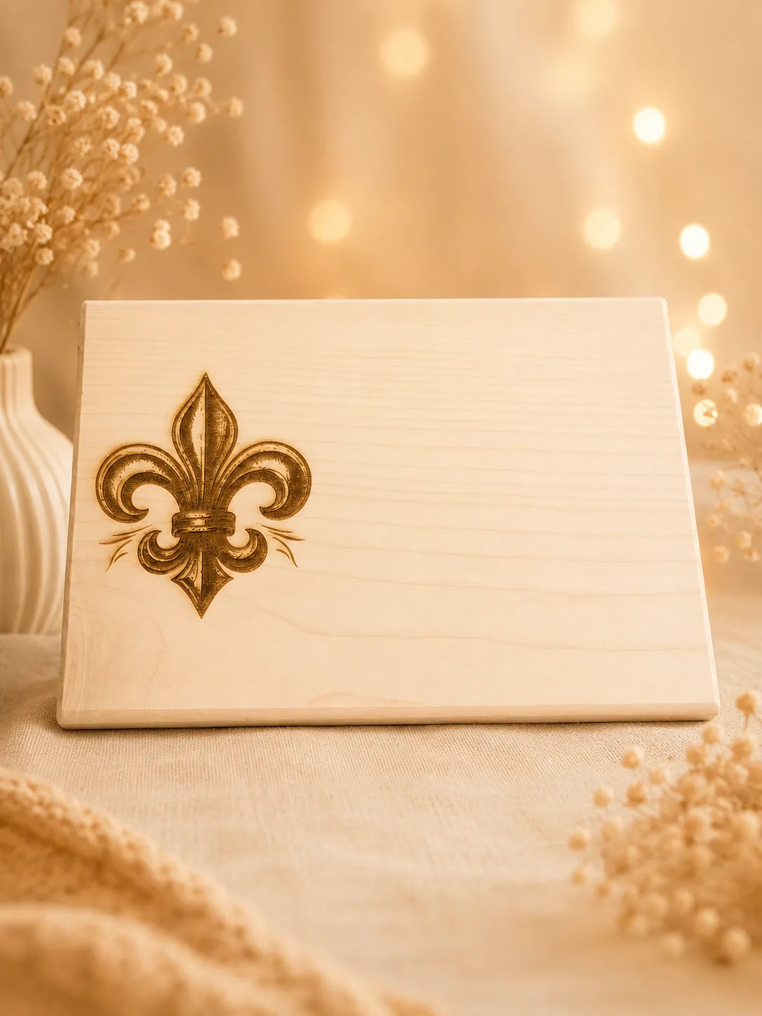 Schneidebrett Fleur de Lis mit Wunschgravur von mk-kreativ