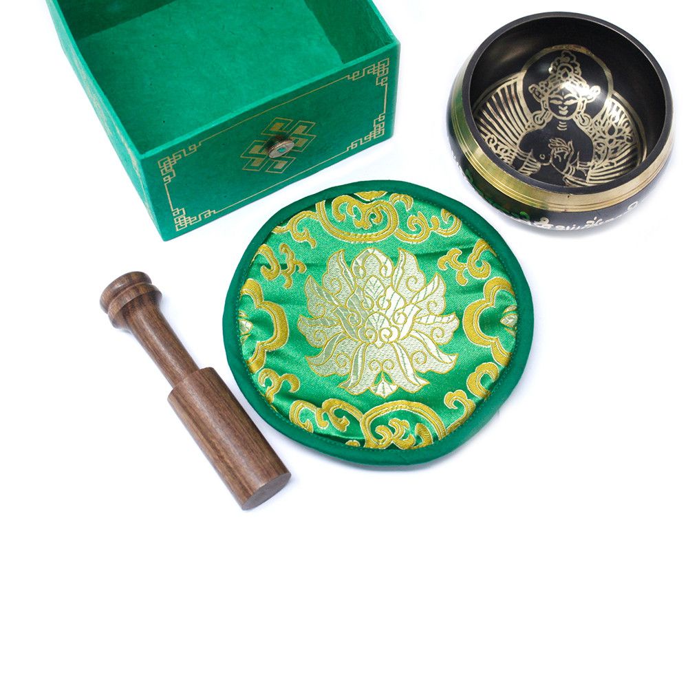 Klangschalen-Set – Grüne Tara – 10 cm
