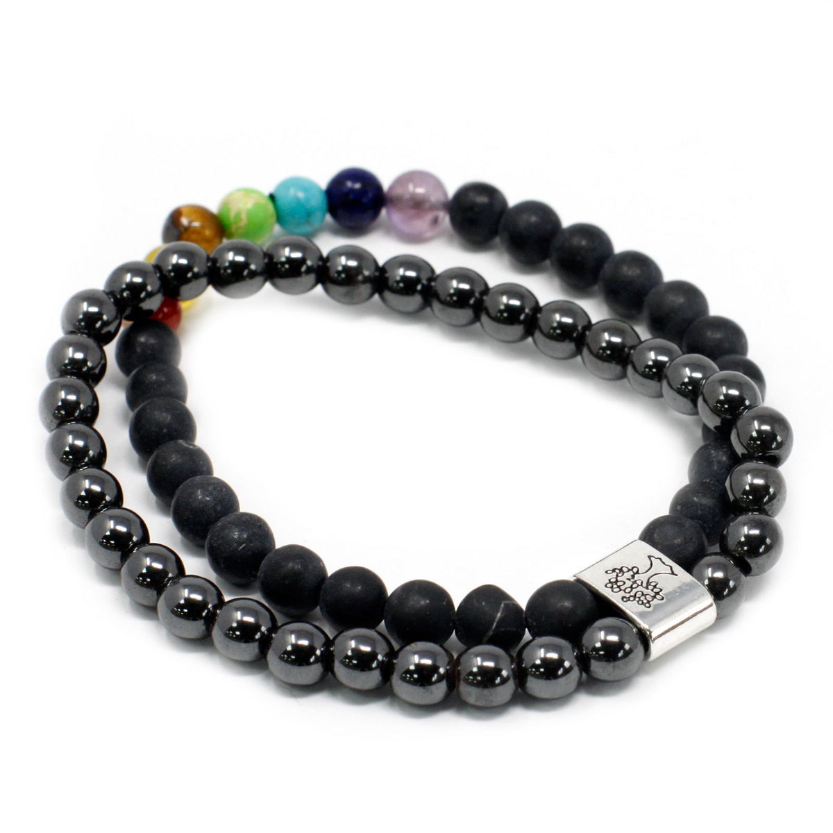 Armband – Magnet-Edelstein Chakra schwarz
