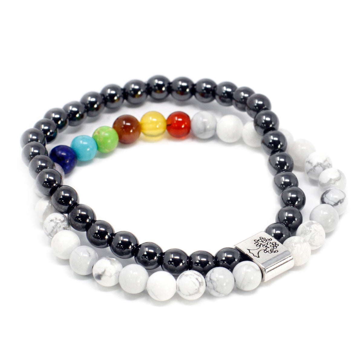 Armband – Magnet-Edelstein Chakra Howlith weiß