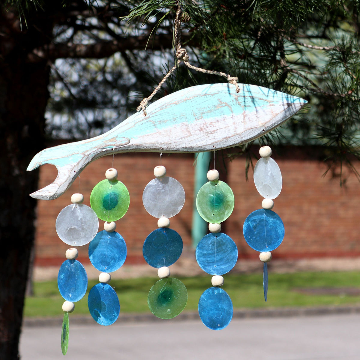 Windspiel Capiz – Fisch aqua