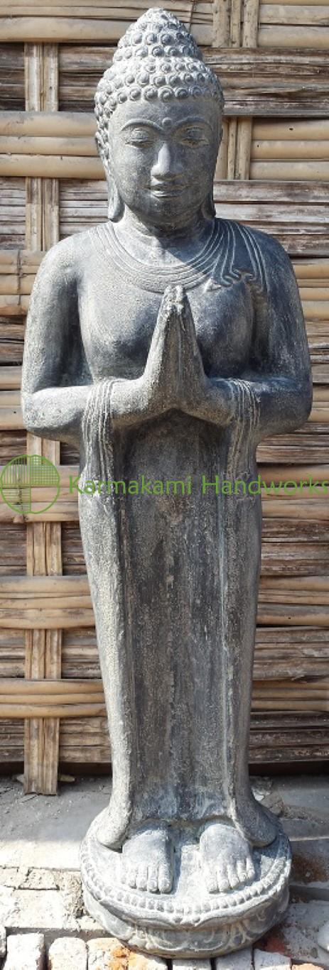 Buddha stehend, Begrüßung – Steinguss – 100 cm