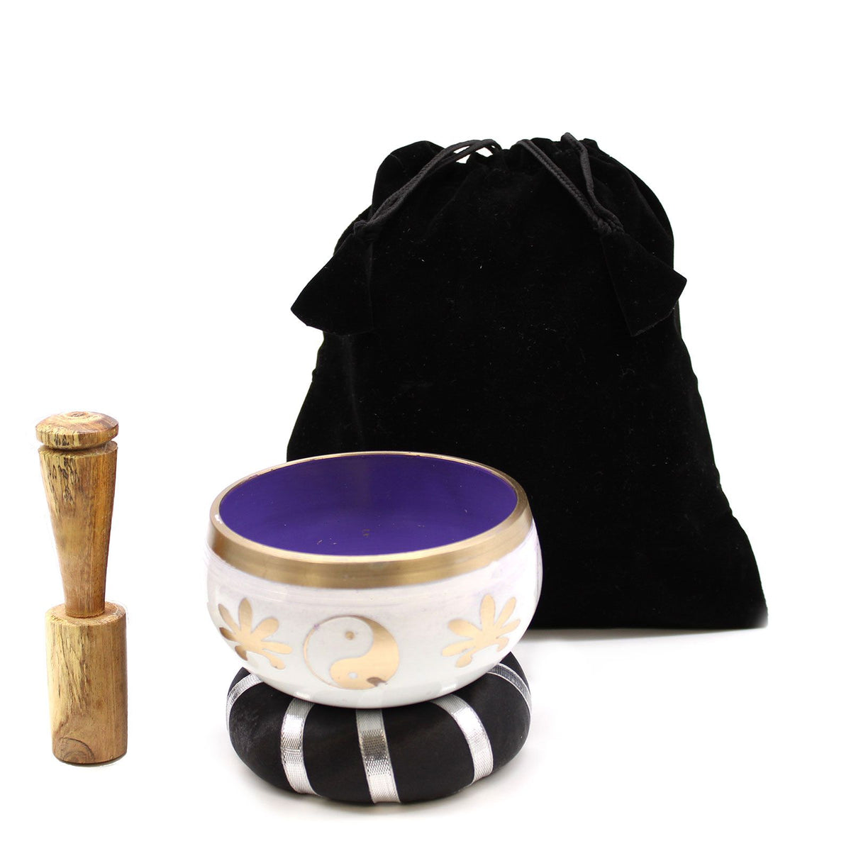 Klangschalen-Set – Yin & Yang weiß/lila – 10,7 cm
