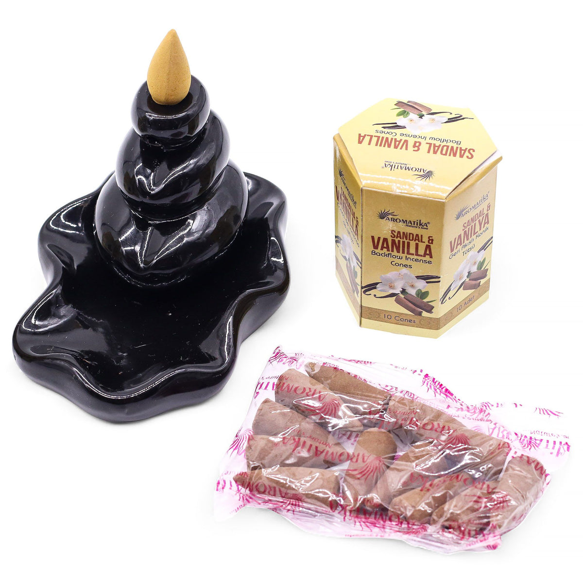 Rückflusskegel – Masala Sandelholz & Vanille – 10 Stück