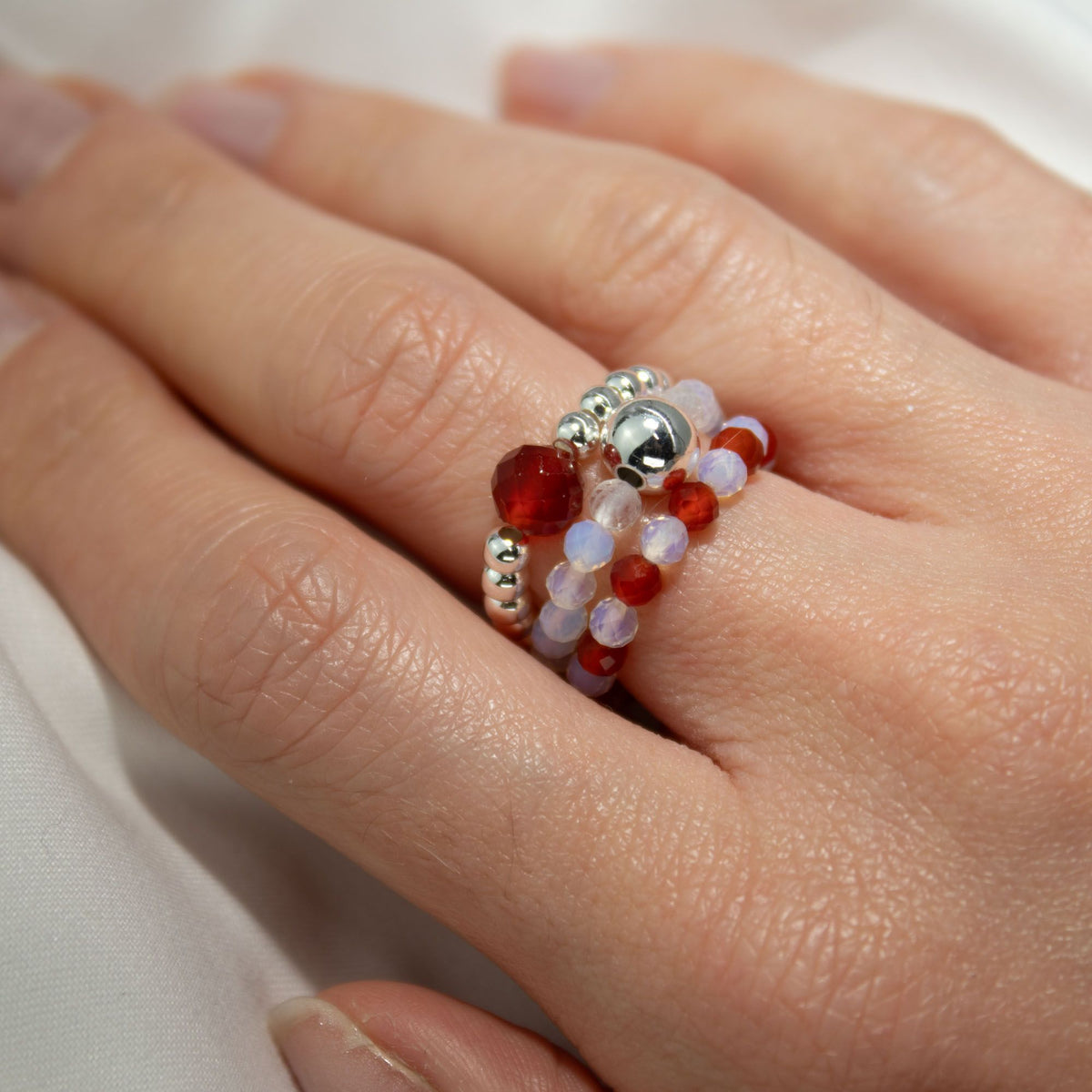 Ring-Set – Edelstein Nymph Spirit – Blood Moon