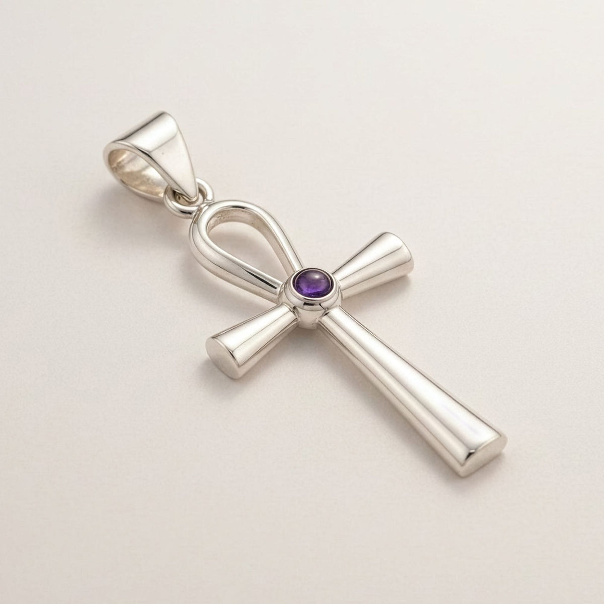 Anhänger – Devotional versilbert Kordel – Ankh