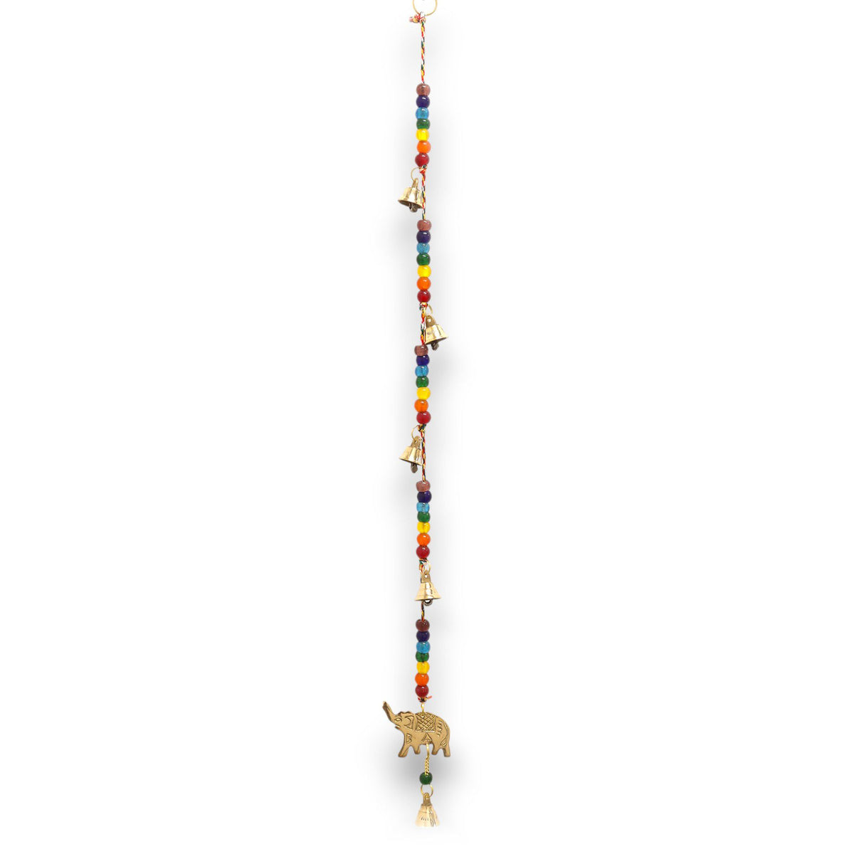 Glockenspiel – Messing Elefant mit Chakra-Perlen – 53 cm