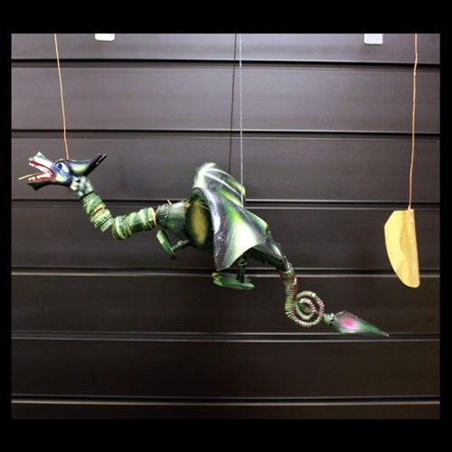 Drachen-Mobile aus Kokos groß – Grün – 50 cm