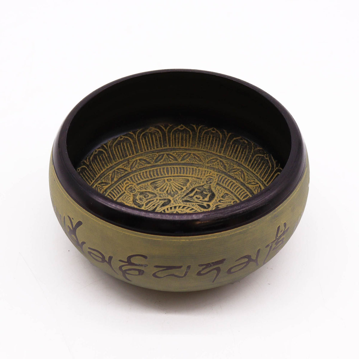 Klangschale – Erdpulver Mantra fünf Buddhas – 16 cm