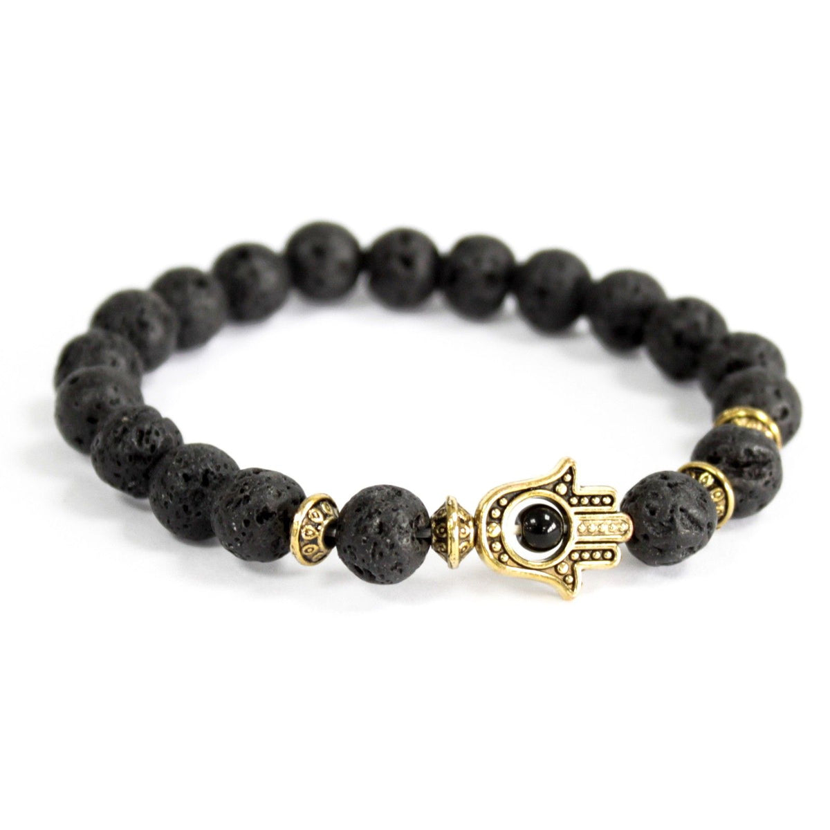 Armband – Boho Gold-Hamsa Lavastein