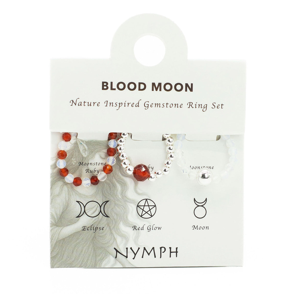 Ring-Set – Edelstein Nymph Spirit – Blood Moon