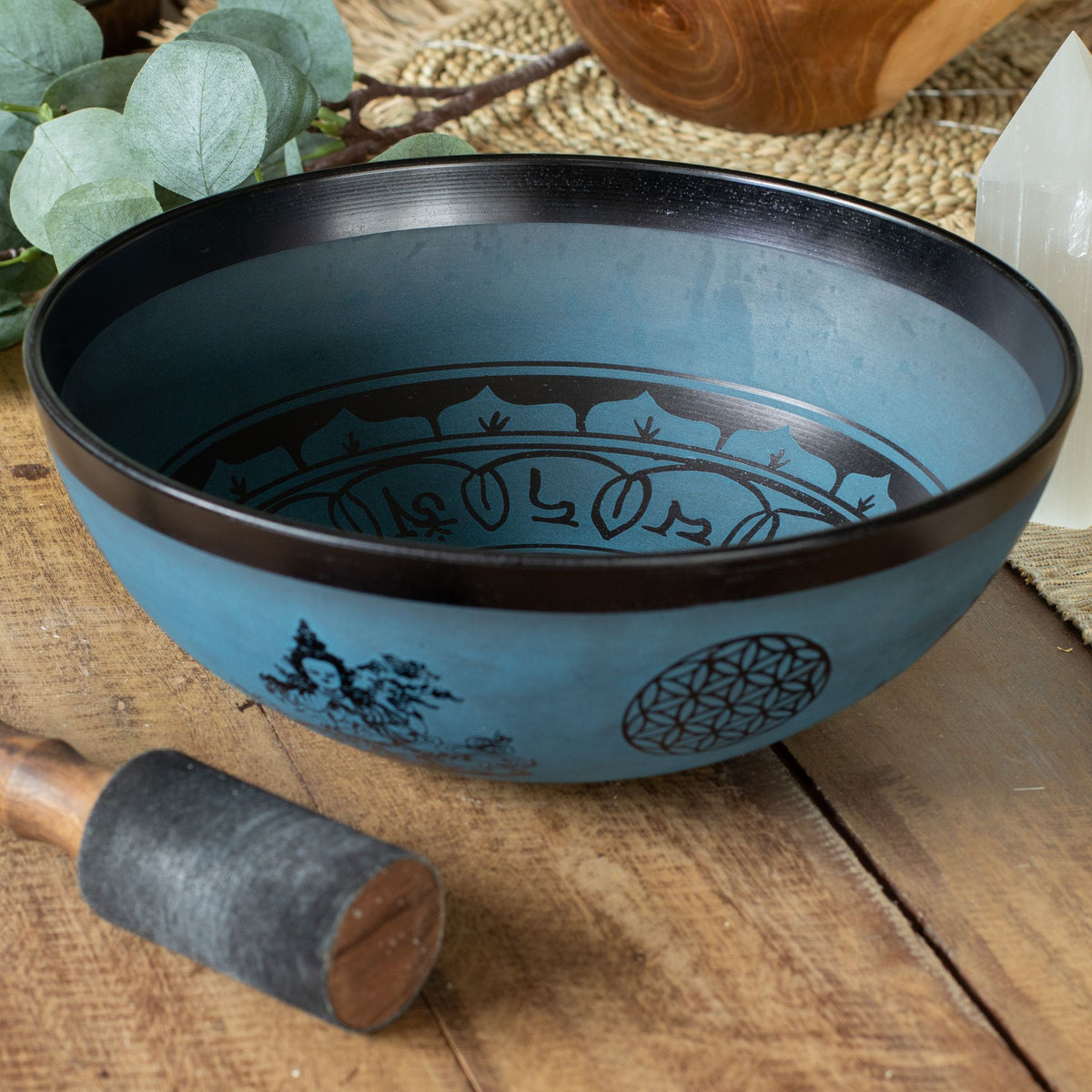 Klangschale – Aluminium Doppel-Dorje blau – 27 cm