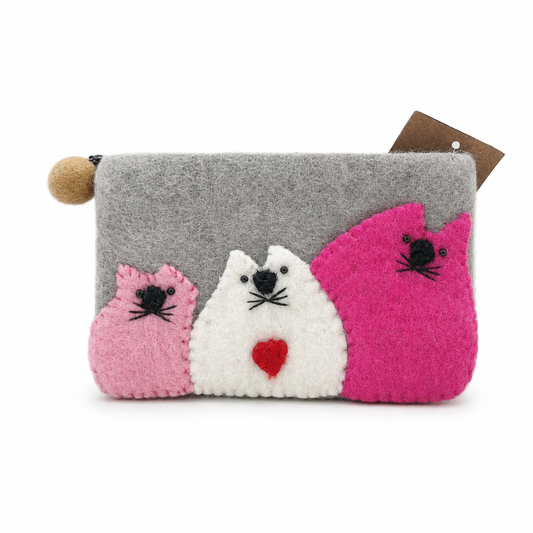 Filz-Täschchen – Drei dicke Katzen – 3er-Set