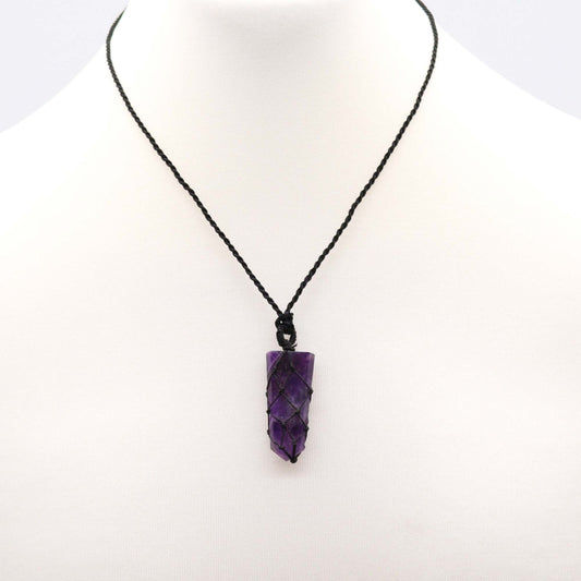 Anhänger – Edelstein Spitze geschnürt Amethyst