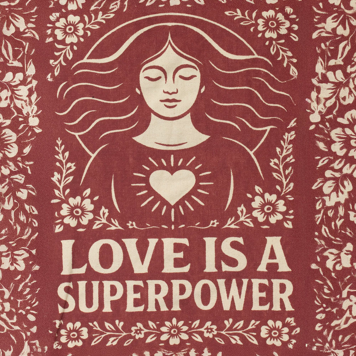 Tasche Toni mit Reißverschluss – Love is a Super Power