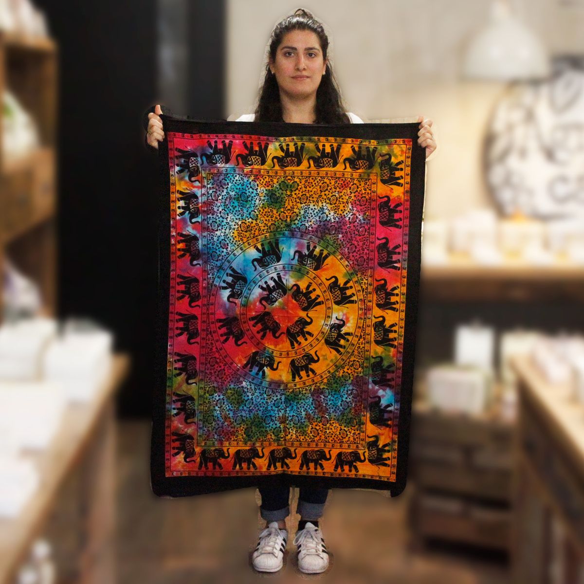 Wandtuch – Baumwolle Elefanten-Mandala
