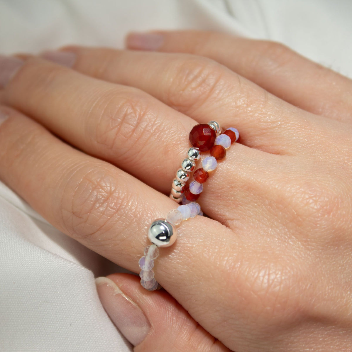 Ring-Set – Edelstein Nymph Spirit – Blood Moon