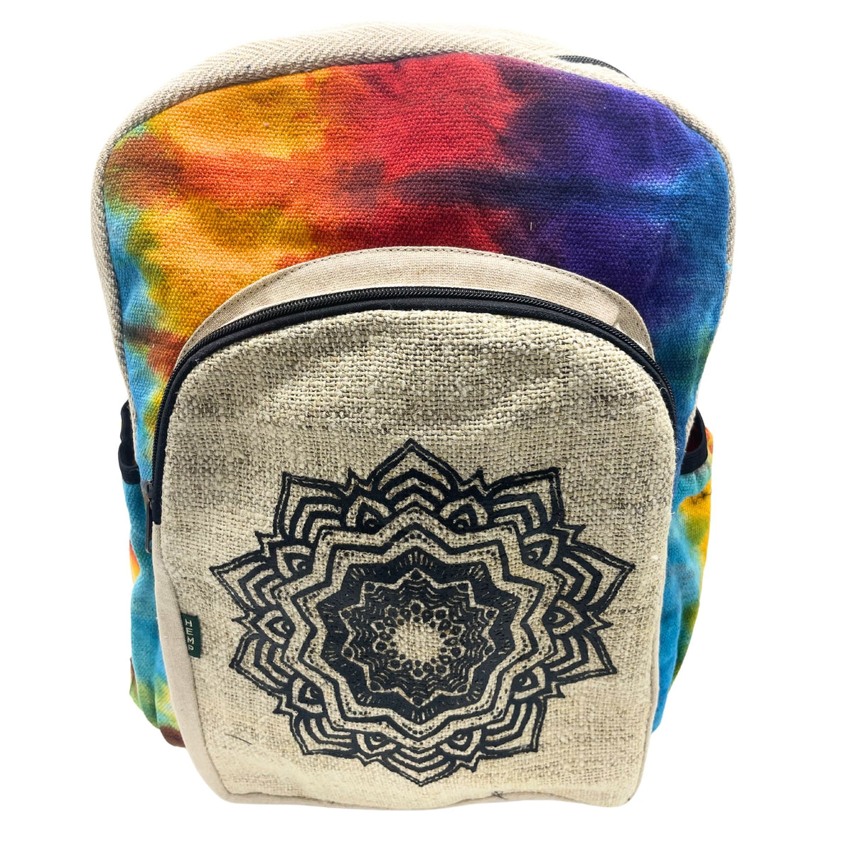Hanf-Rucksack groß – Batik Mandala