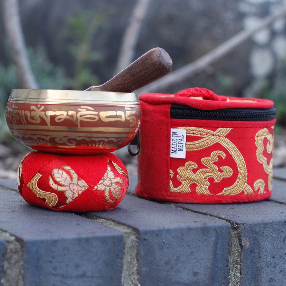 Klangschalen-Set – mini rot