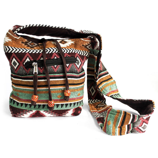 Kleine Umhängetasche – Jacquard – Schoko