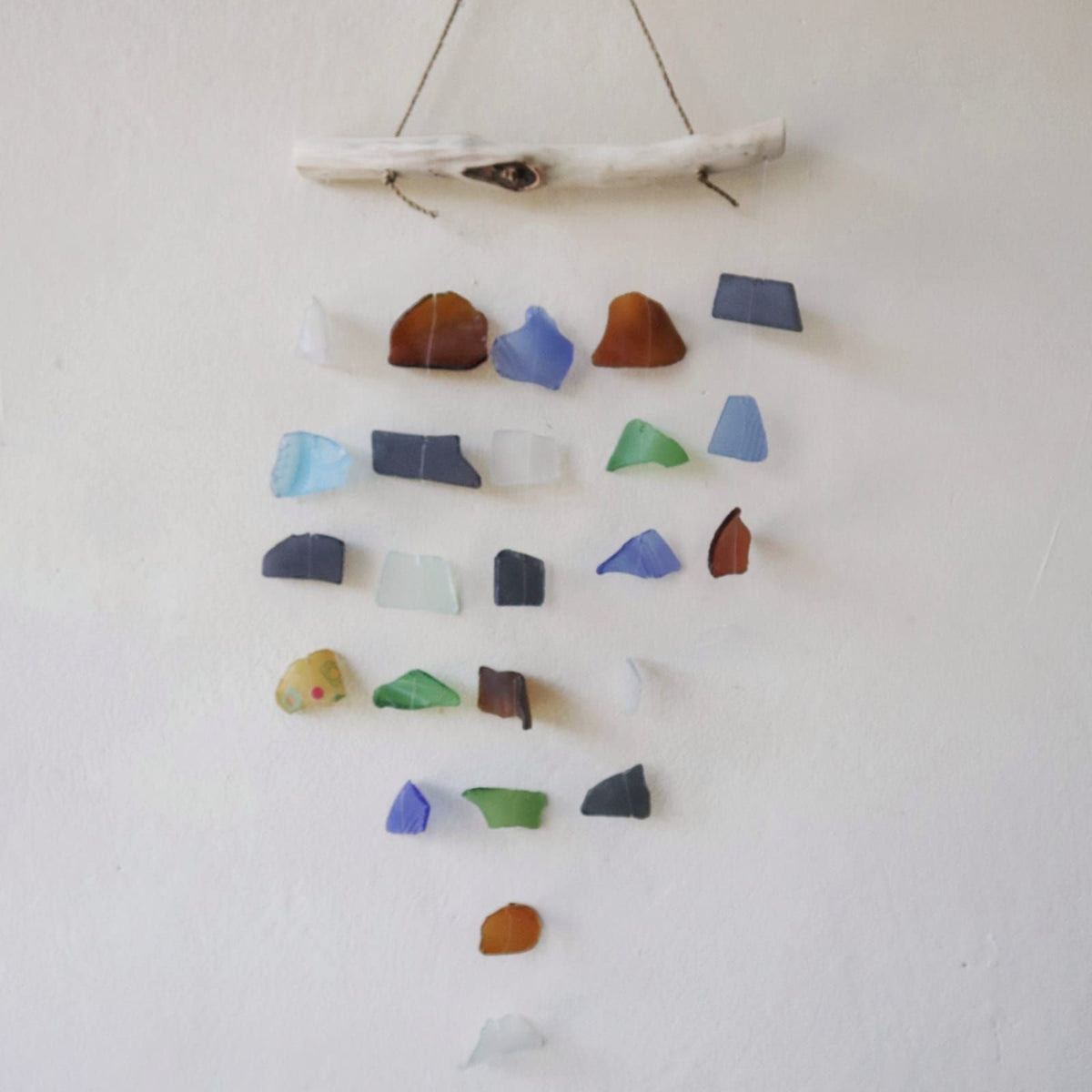 Windspiel aus Recyclingglas – bunt