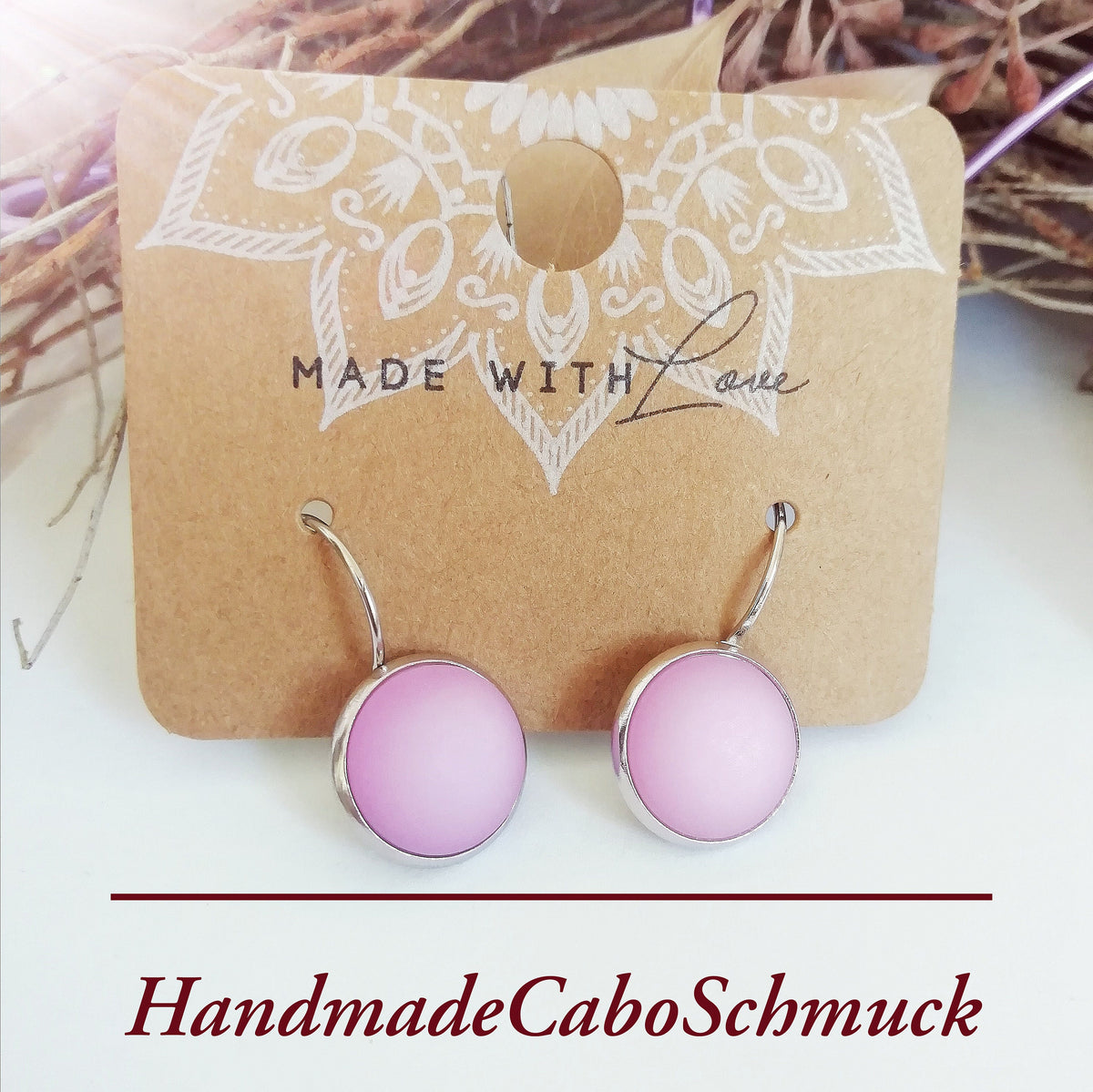 Ohrringe „Polaris Matt Lila Flieder“ – 12 mm