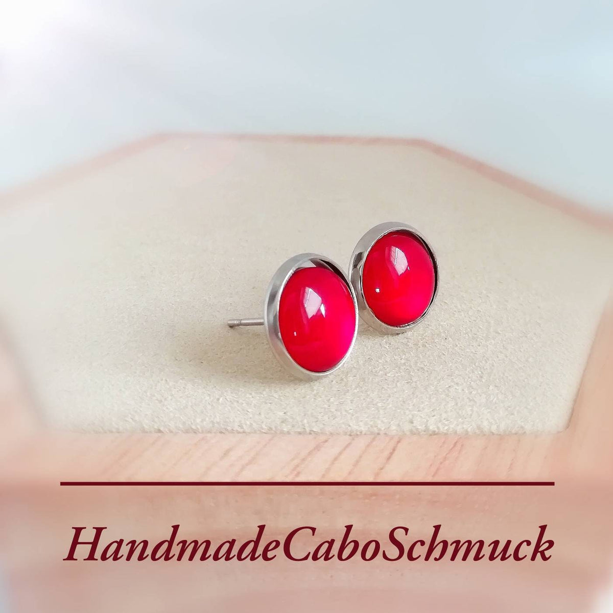 Ohrringe „Rot Allergikergeeignete“ – 10 mm