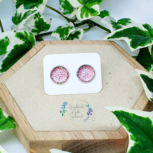 Ohrringe „Glitzer Pink Rosa Champagner“ – 10 mm