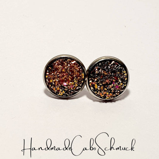 Ohrringe „Druzy Gold Lila“ – 12 mm