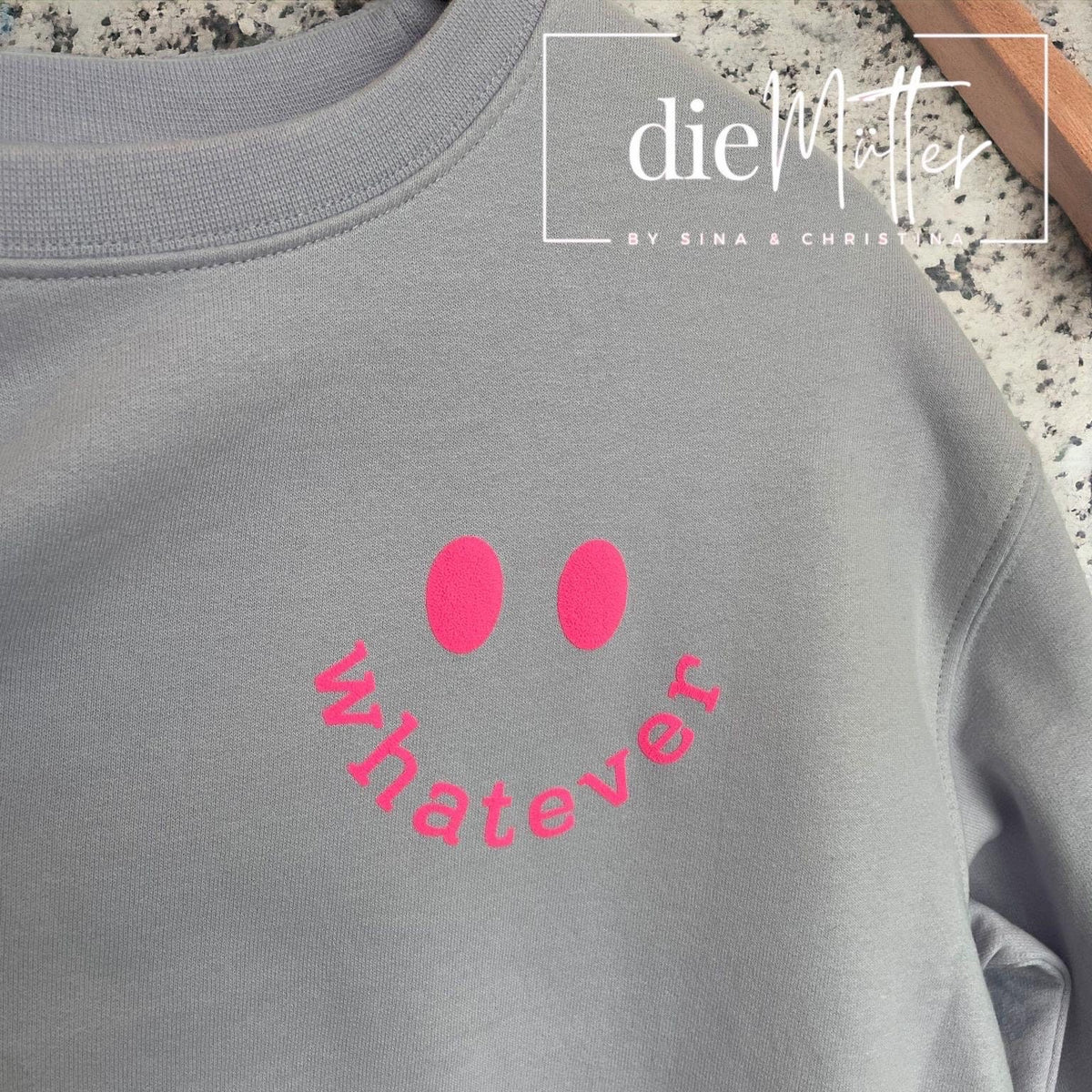 Statement-Sweatshirt „whatever“ Smiley