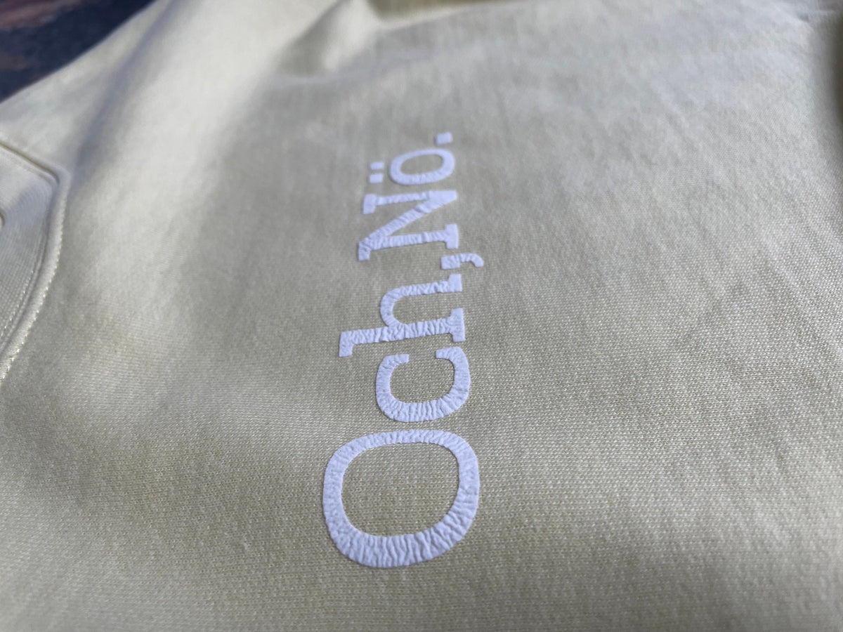 Statement-Sweatshirt „och, nö!“ – Pastellgelb