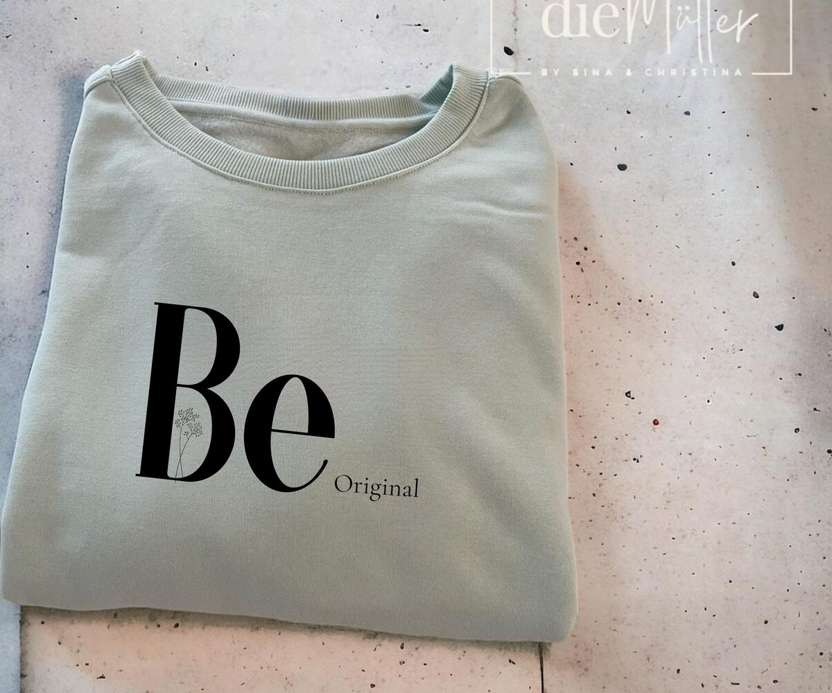 Statement-Sweatshirt „Be Original“ – Mint