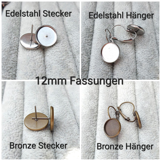 Ohrringe „Yin Yang Schwarz Weiß“ – 12 mm