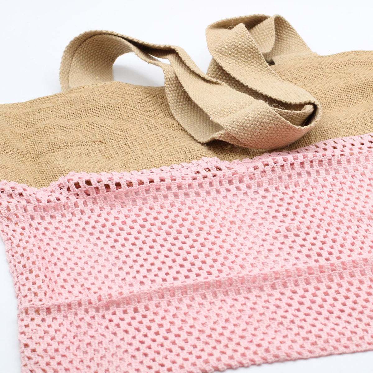 Netztasche – Jute & Baumwolle – rosa