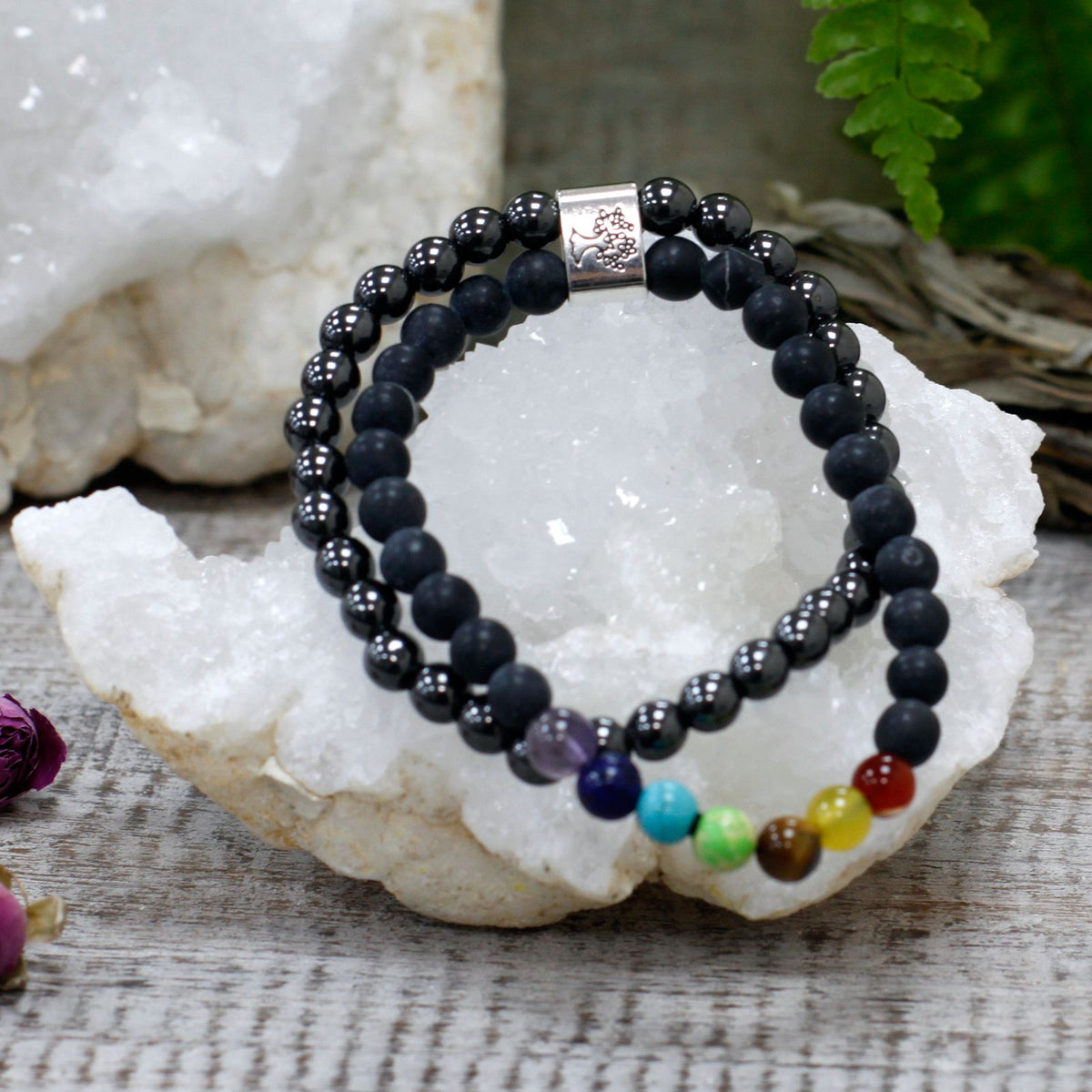 Armband – Magnet-Edelstein Chakra schwarz