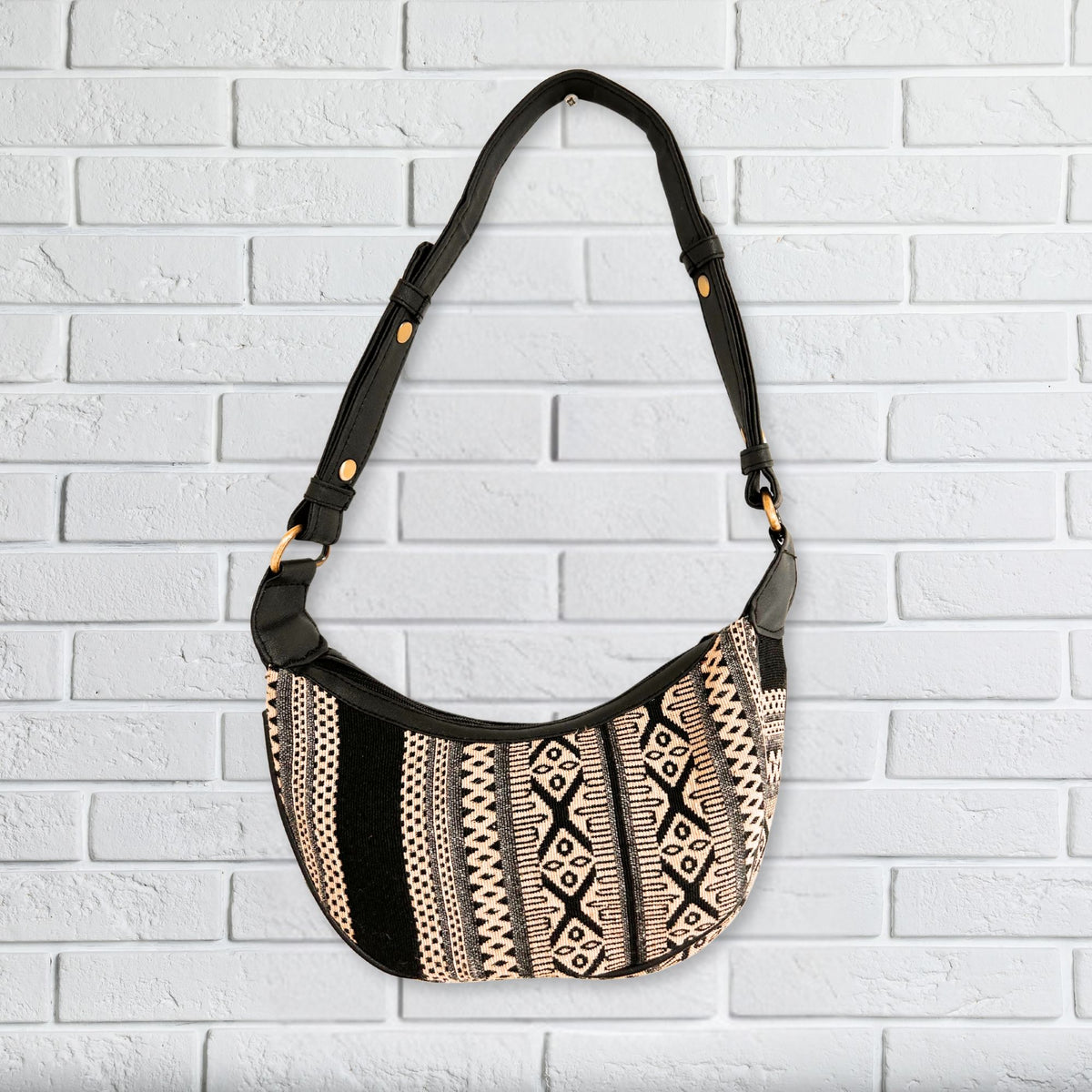 Hobo-Tasche – Jacquard – Grau Metro