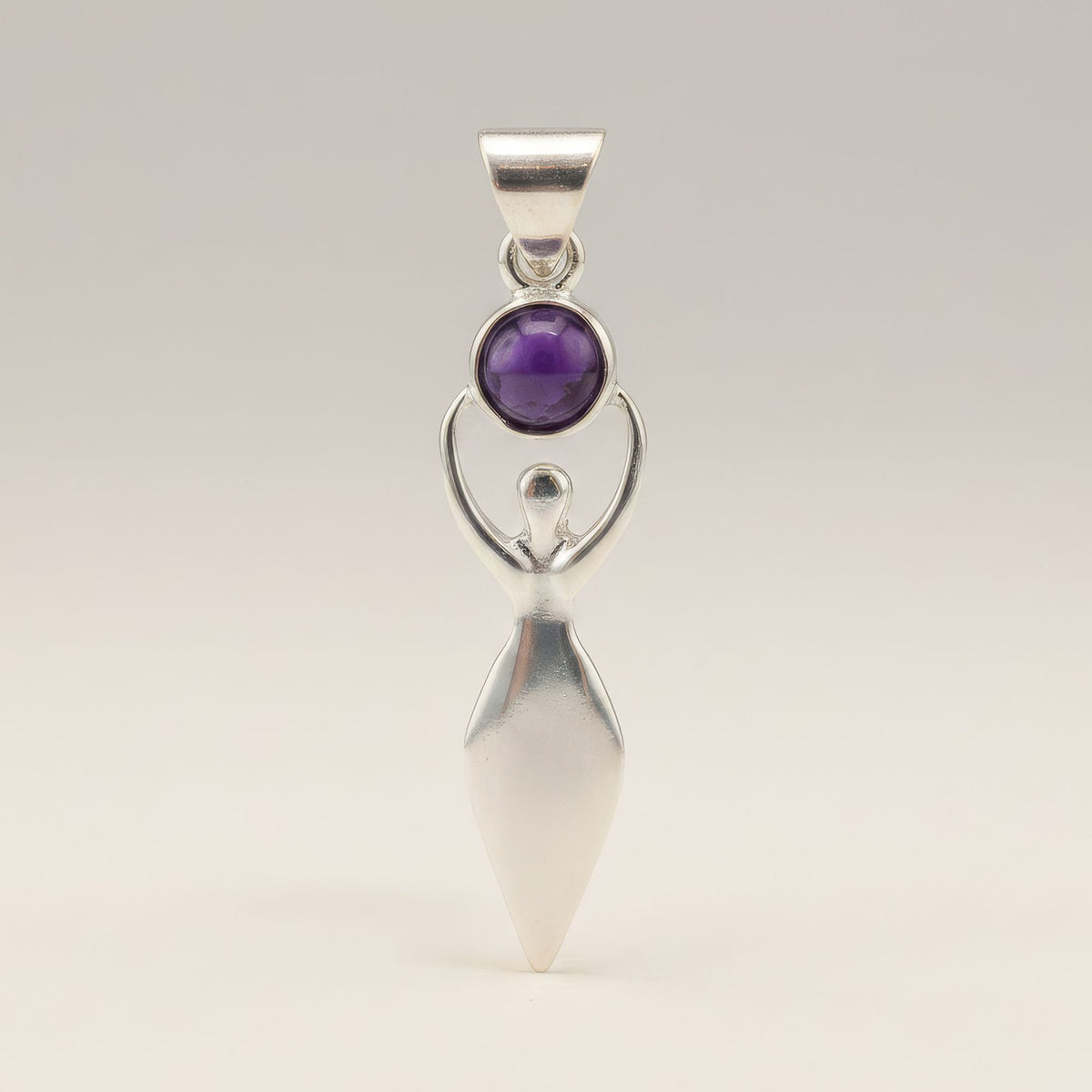 Anhänger – Devotional versilbert Kordel – Göttin Amethyst