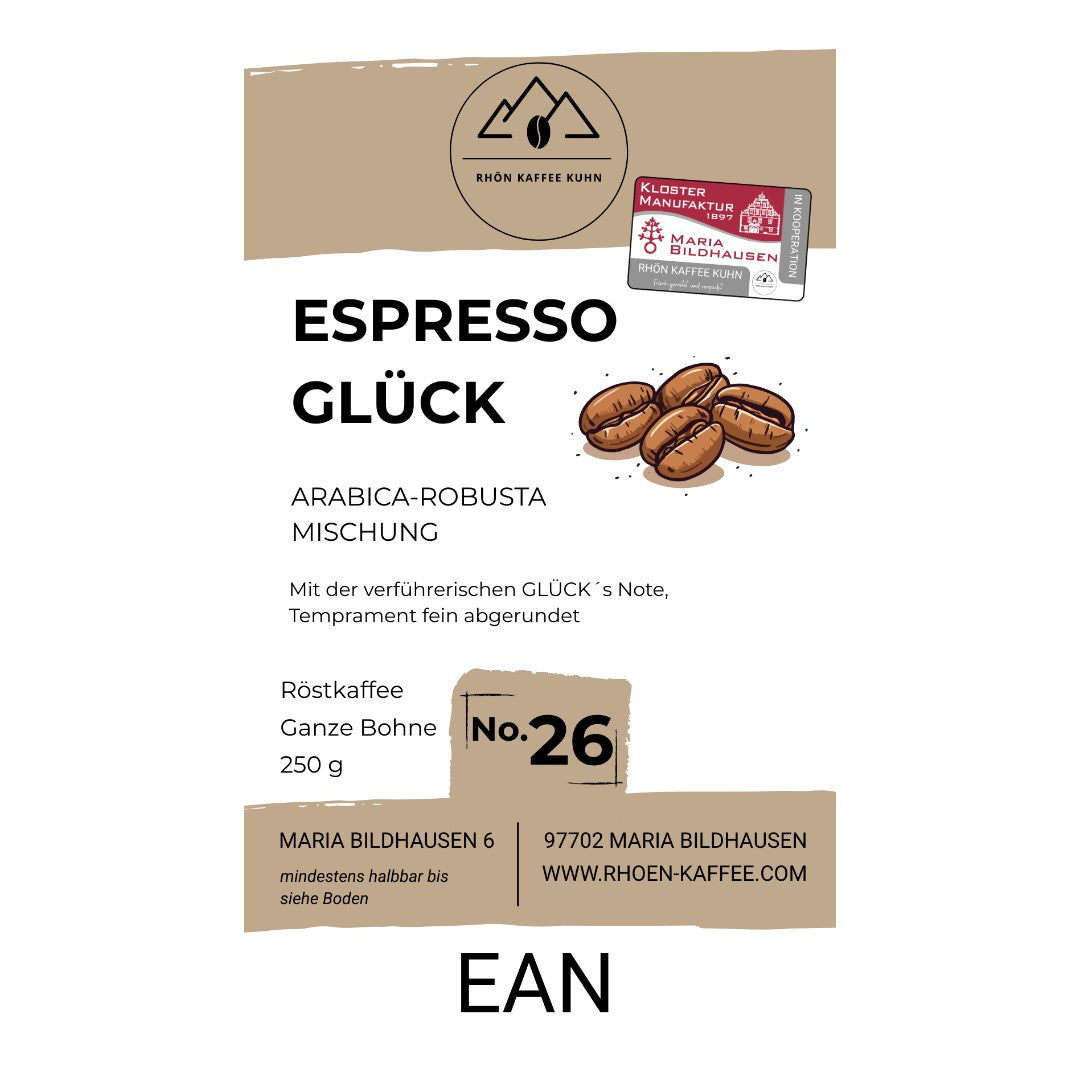 Rhön Kaffee Nr. 26 Espresso Glück, ganze Bohne