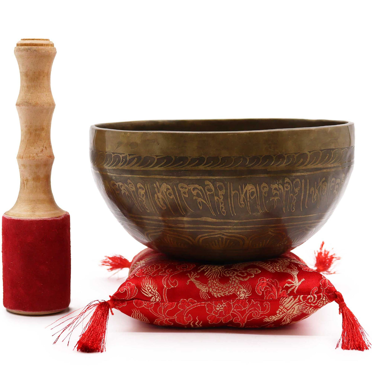 Klangschalen-Set – Messing Goldene Tara – 19 cm