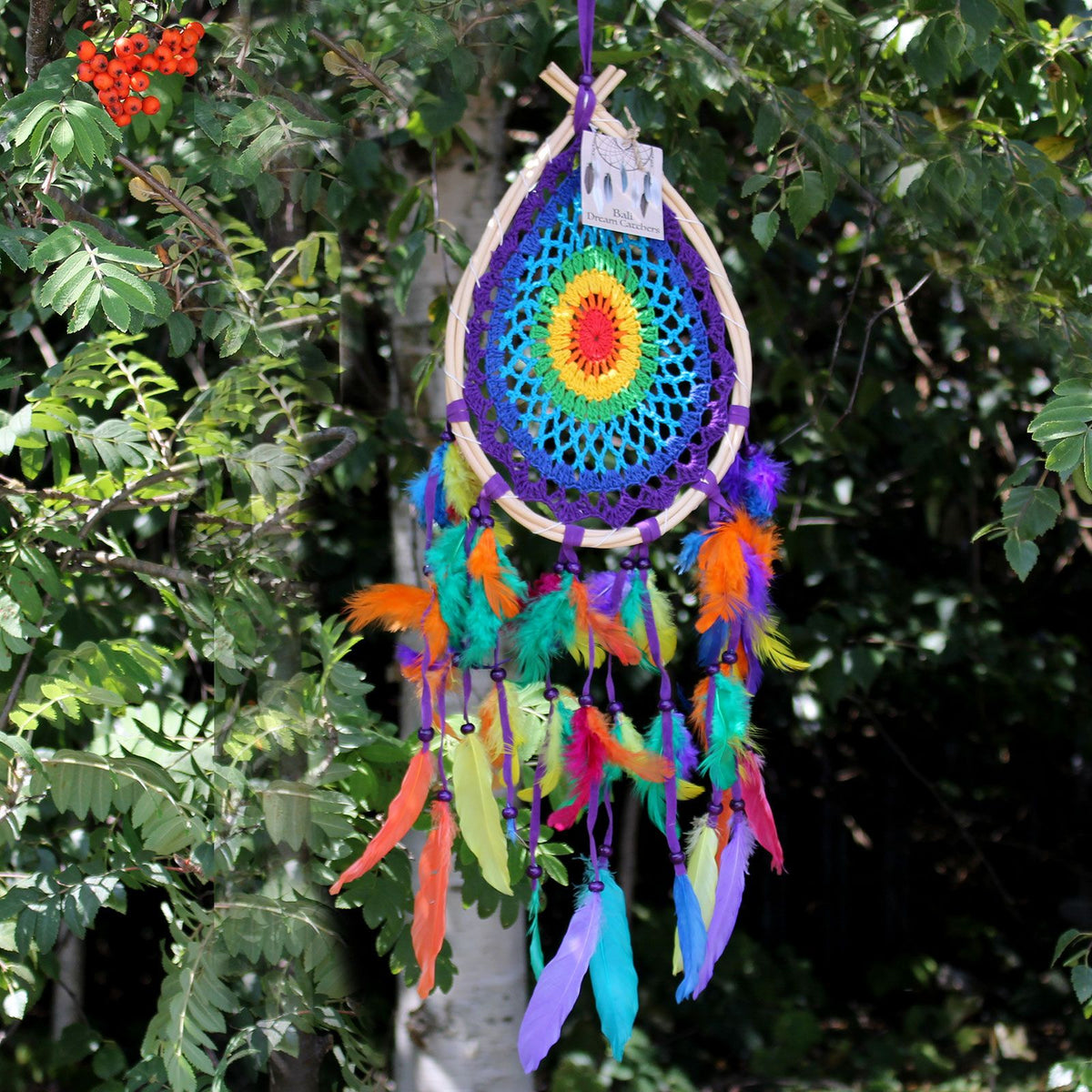 Bali-Traumfänger mittel – Tropfenform – bunt