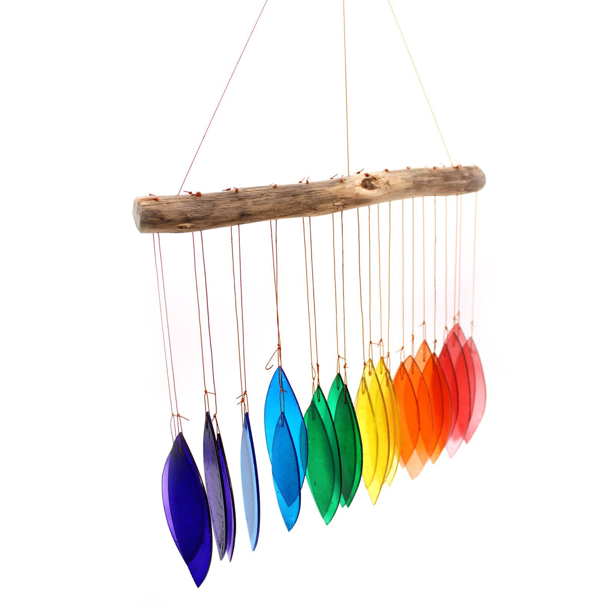 Windspiel aus Recyclingglas – Regenbogen