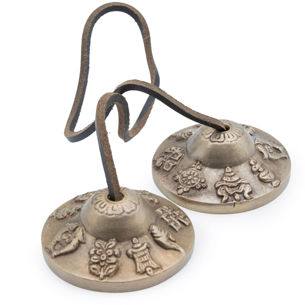 Tingsha – Messing premium Glückssymbole – 6 cm