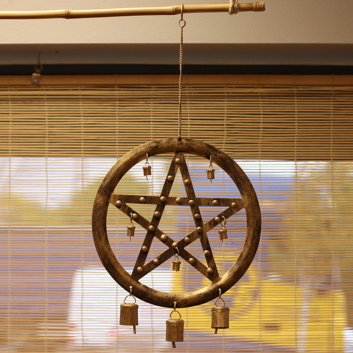 Glockenspiel – Pentagramm mit Kuhglocken – 49 cm