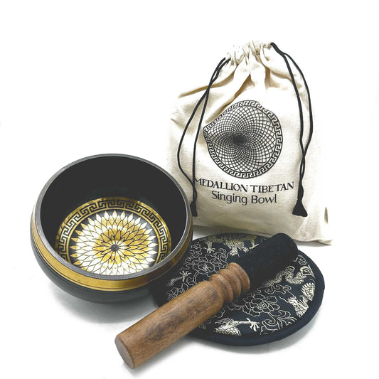 Klangschalen-Geschenkset handgehämmert – Medaillons – 14 cm