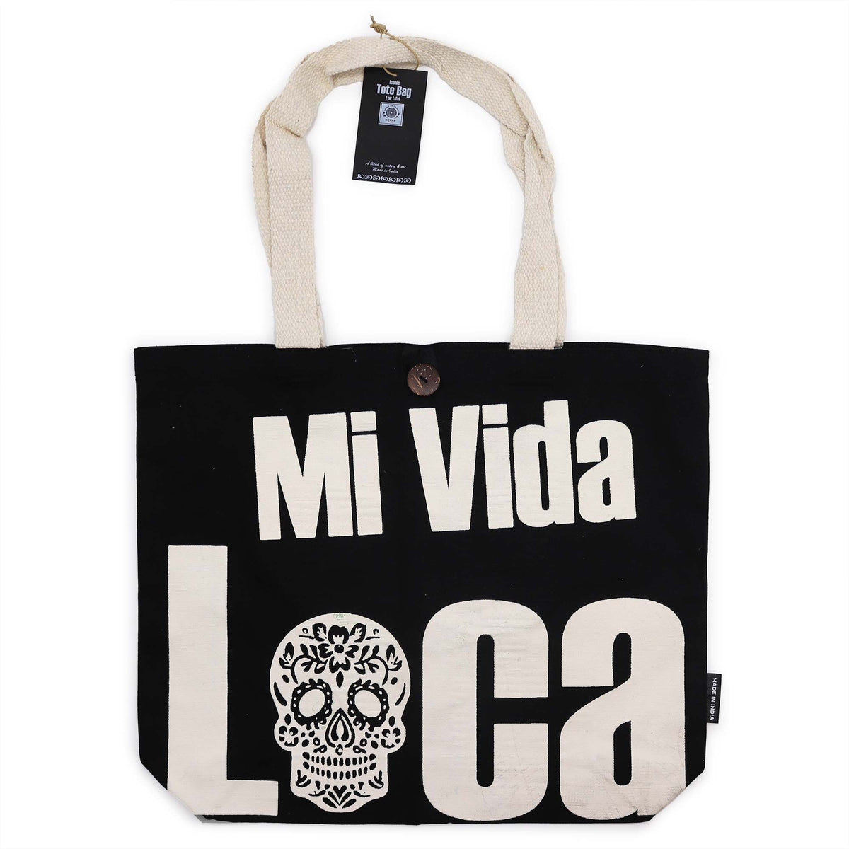 Einkaufstasche Baumwolle – Mi Vida Loca – schwarz
