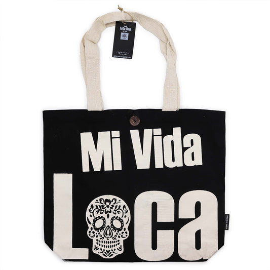 Einkaufstasche Baumwolle – Mi Vida Loca – schwarz