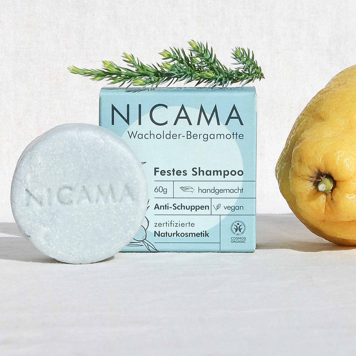 Festes Shampoo - Wacholder-Bergamotte (Bio) - 60 g | NICAMA