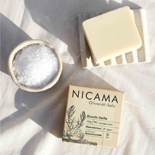 Duschseife - Olivenöl-Salz - 100 g | NICAMA