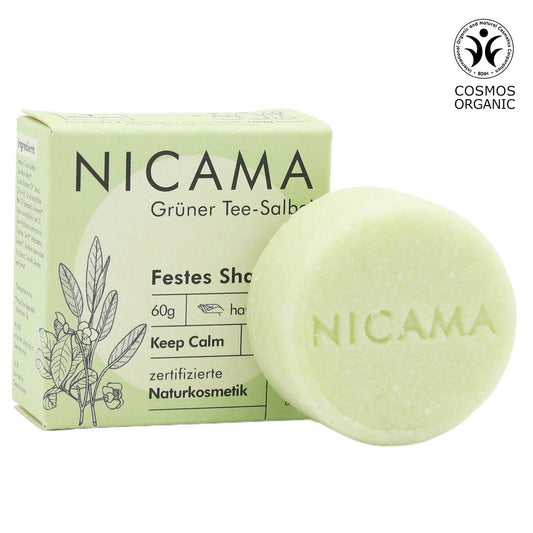 Festes Shampoo - Grüner Tee-Salbei (Bio) - 60 g | NICAMA